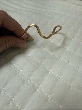 Gold Tone Wavy Cuff Bracelet